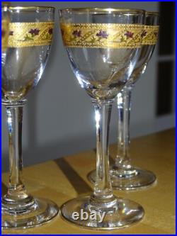 Saint Louis 4 Anciens Verres A Liqueur Cristal Gravure Gold Dorure Art Nouveau Saint Louis 4 Anciens Verres A Liqueur Cristal Gravure Gold Dorure Art Nouveau