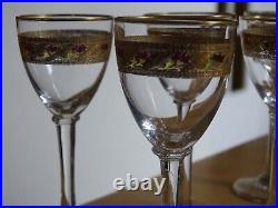 Saint Louis 4 Anciens Verres A Liqueur Cristal Gravure Gold Dorure Art Nouveau Saint Louis 4 Anciens Verres A Liqueur Cristal Gravure Gold Dorure Art Nouveau