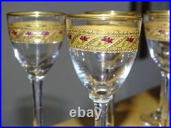 Saint Louis 4 Anciens Verres A Liqueur Cristal Gravure Gold Dorure Art Nouveau Saint Louis 4 Anciens Verres A Liqueur Cristal Gravure Gold Dorure Art Nouveau