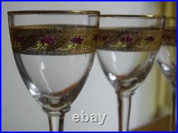 Saint Louis 4 Anciens Verres A Liqueur Cristal Gravure Gold Dorure Art Nouveau Saint Louis 4 Anciens Verres A Liqueur Cristal Gravure Gold Dorure Art Nouveau