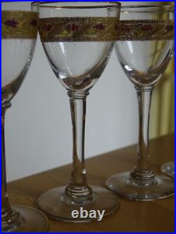 Saint Louis 4 Anciens Verres A Liqueur Cristal Gravure Gold Dorure Art Nouveau Saint Louis 4 Anciens Verres A Liqueur Cristal Gravure Gold Dorure Art Nouveau