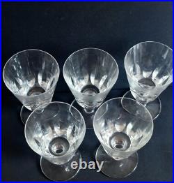 Saint Louis 5 Verres A Eau En Cristal Modele Jersey Paquebot France Haut14.5