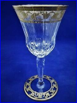 Saint Louis 5 Verres à vin en cristal, Rare modèle Callot. No thistle A20/12