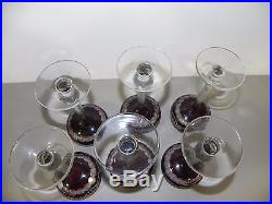 Saint Louis 6 Verre à vin en cristal doublé de Saint Louis, rubis, Rhin, Roemer