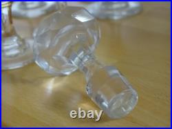 Saint Louis Ancien Service A Liqueur Cristal Orange Gravure Florale Art Nouveau