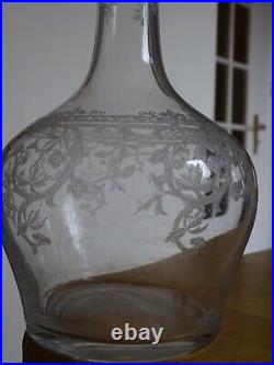 Saint Louis Ancienne Carafe A Vin Cristal Gravure Modele Metz Epoque 1920