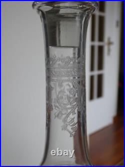 Saint Louis Ancienne Carafe A Vin Cristal Gravure Modele Metz Epoque 1920