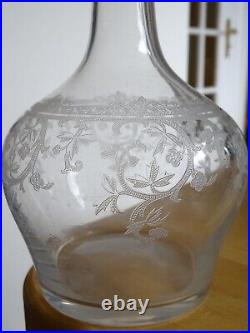 Saint Louis Ancienne Carafe A Vin Cristal Gravure Modele Metz Epoque 1920