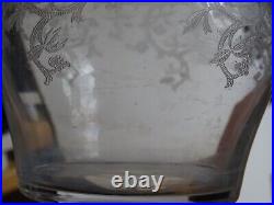 Saint Louis Ancienne Carafe A Vin Cristal Gravure Modele Metz Epoque 1920
