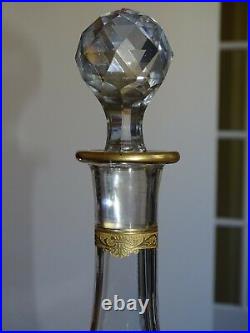 Saint Louis Ancienne Carafe A Vin Cristal Gravure Roty Gold