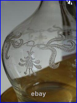 Saint Louis Ancienne Carafe A Vin En Cristal Modele Gravure Florale Art Nouveau