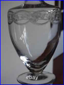 Saint Louis Ancienne Carafe A Vin Ou Eau Cristal Gravure Modele Vendome 1920