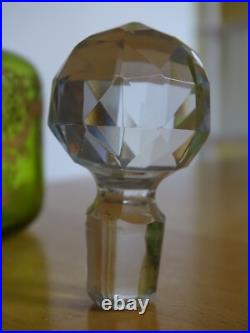 Saint Louis Ancienne Carafe Vert Liqueur Cristal Gravure Art Nouveau Talma Gold