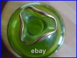 Saint Louis Ancienne Carafe Vert Liqueur Cristal Gravure Art Nouveau Talma Gold