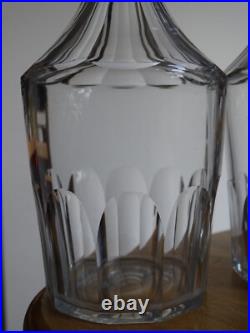 Saint Louis Ancienne Paire Carafes Cave A Liqueur Cristal Tailler Caton 19 Eme