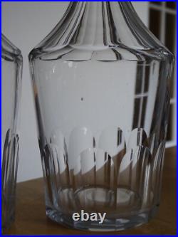 Saint Louis Ancienne Paire Carafes Cave A Liqueur Cristal Tailler Caton 19 Eme