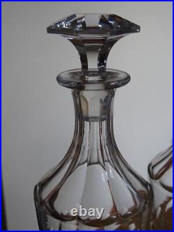 Saint Louis Ancienne Paire Carafes Cave A Liqueur Cristal Tailler Caton 19 Eme