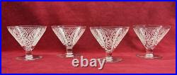 Saint Louis Astrid 4 Sherbet Glasses Coupe A Champagne Cristal Grave Art Deco