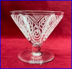 Saint Louis Astrid 4 Sherbet Glasses Coupe A Champagne Cristal Grave Art Deco