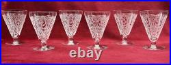 Saint Louis Astrid 6 Wine Crystal Glasses Verres A Vin Cristal Gravé Art Deco D