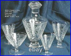 Saint Louis Astrid Water Crystal Glasses Verres A Eau Vin Cristal Gravé Art Deco