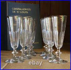 Saint Louis / Baccarat 8 Flutes A Champagne Modele Caton Art Deco