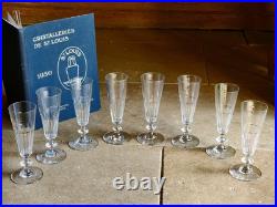 Saint Louis / Baccarat 8 Flutes A Champagne Modele Caton Art Deco