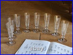 Saint Louis / Baccarat 8 Flutes A Champagne Modele Caton Art Deco