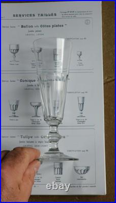 Saint Louis / Baccarat 8 Flutes A Champagne Modele Caton Art Deco