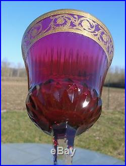 Saint Louis Beau verre à vin du Rhin en cristal doublé, modèle Thistle