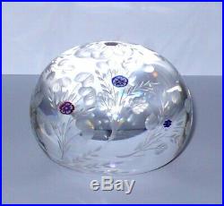 Saint-Louis Botticelli Engraved Crystal Paperweight with Millefiori