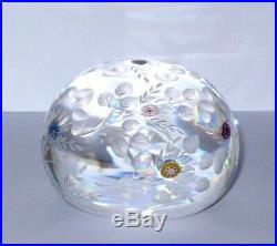 Saint-Louis Botticelli Engraved Crystal Paperweight with Millefiori