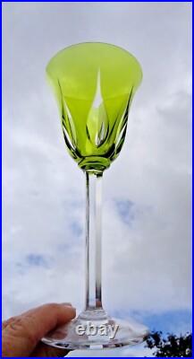 Saint Louis Cerdagne Verre A Vin Roemer Cristal Taillé De Couleur Coloré Vert