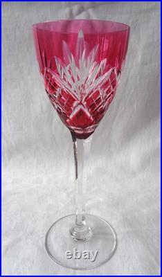 Saint Louis Chantilly Verre A Vin Roemer Cristal Doublé De Couleur Coloré Rose