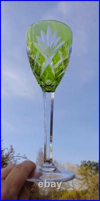Saint Louis Chantilly Verre A Vin Roemer Cristal Doublé De Couleur Coloré Vert