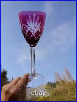 Saint Louis Chantilly Verre A Vin Roemer Cristal Taillé Doublé De Couleur Coloré