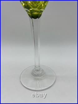 Saint Louis Chantilly verre Roemer cristal jaune taillé signé 23 cm Cristallerie
