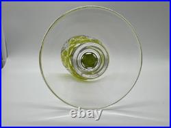 Saint Louis Chantilly verre Roemer cristal jaune taillé signé 23 cm Cristallerie