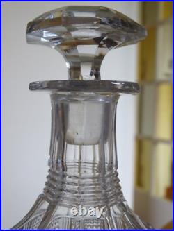 Saint Louis Charles X Ancienne Carafe Liqueur En Cristal Mouler Epoque 1830
