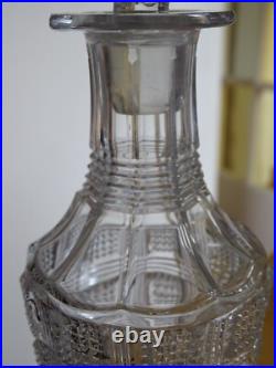 Saint Louis Charles X Ancienne Carafe Liqueur En Cristal Mouler Epoque 1830