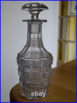 Saint Louis Charles X Ancienne Carafe Liqueur En Cristal Mouler Epoque 1830