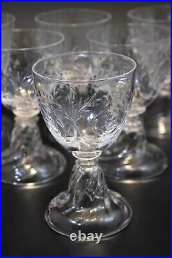 Saint Louis Cluny 6 verres calice cristal taillé 1890-1900