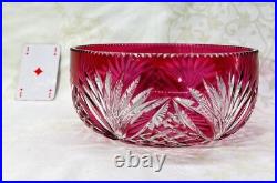 Saint Louis Coupe Saladier Centre De Table Cristal Taillé De Couleur Coloré Rose