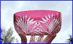 Saint Louis Coupe Saladier Centre De Table Cristal Taillé De Couleur Coloré Rose