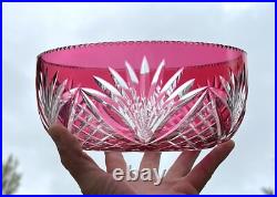 Saint Louis Coupe Saladier Centre De Table Cristal Taillé De Couleur Coloré Rose