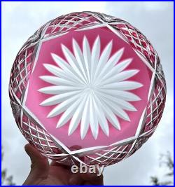 Saint Louis Coupe Saladier Centre De Table Cristal Taillé De Couleur Coloré Rose