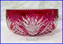 Saint Louis Coupe Saladier Centre De Table Cristal Taillé De Couleur Coloré Rose