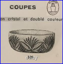 Saint Louis Coupe Saladier Centre De Table Cristal Taillé De Couleur Coloré Rose