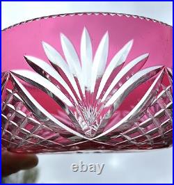 Saint Louis Coupe Saladier Centre De Table Cristal Taillé De Couleur Coloré Rose