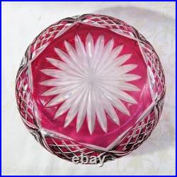 Saint Louis Coupe Saladier Centre De Table Cristal Taillé De Couleur Coloré Rose